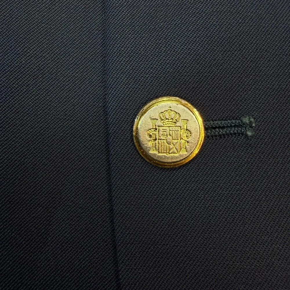 J.G. Chappel Blazer Mens 40R Navy Blue Solid Wool Vintage Made in England